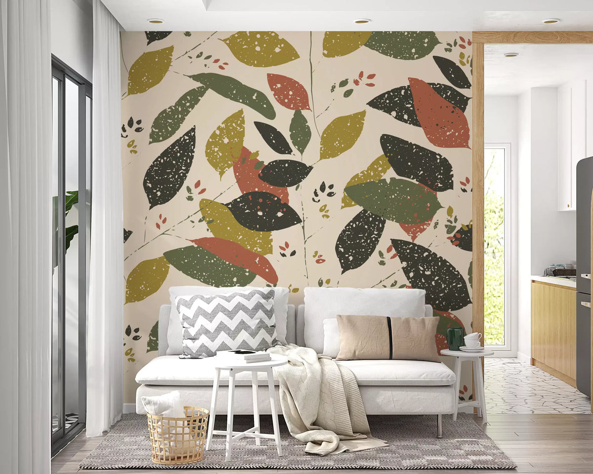 Rustic Foliage Hearthy Tones Wall Mural