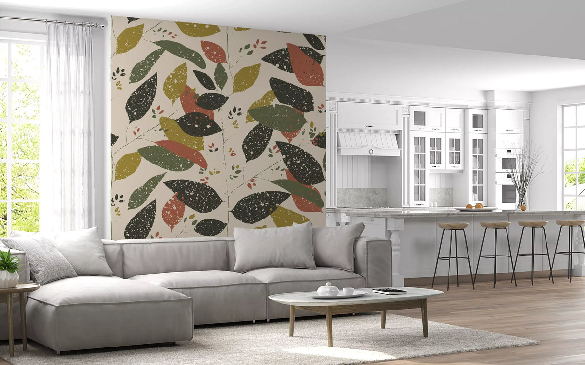 Rustic Foliage Hearthy Tones Wall Mural