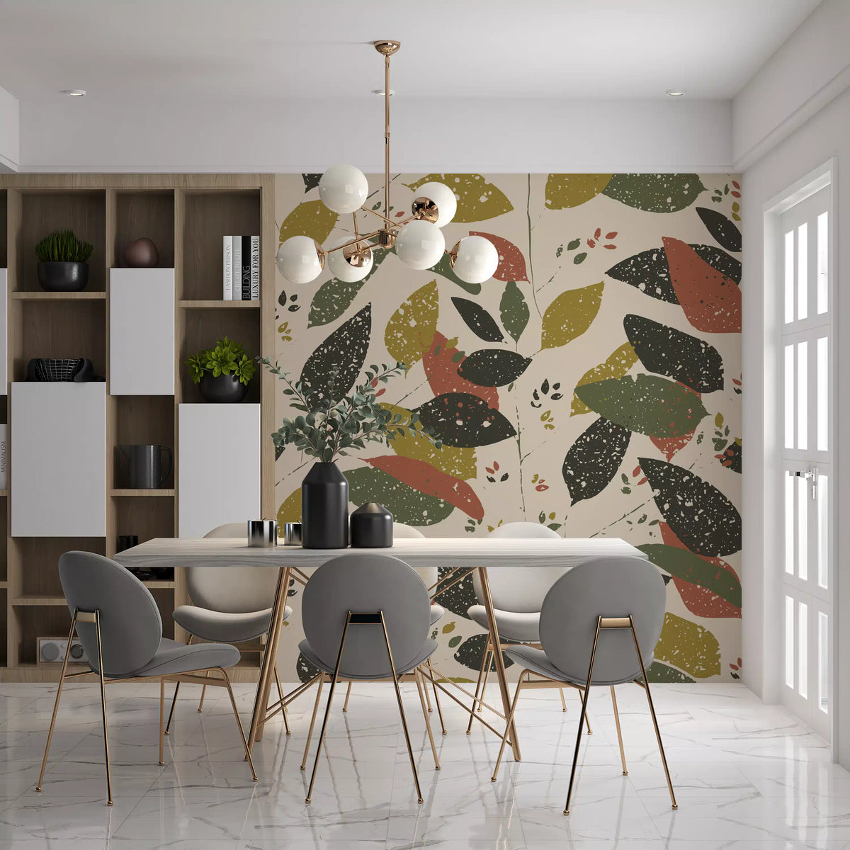 Rustic Foliage Hearthy Tones Wall Mural