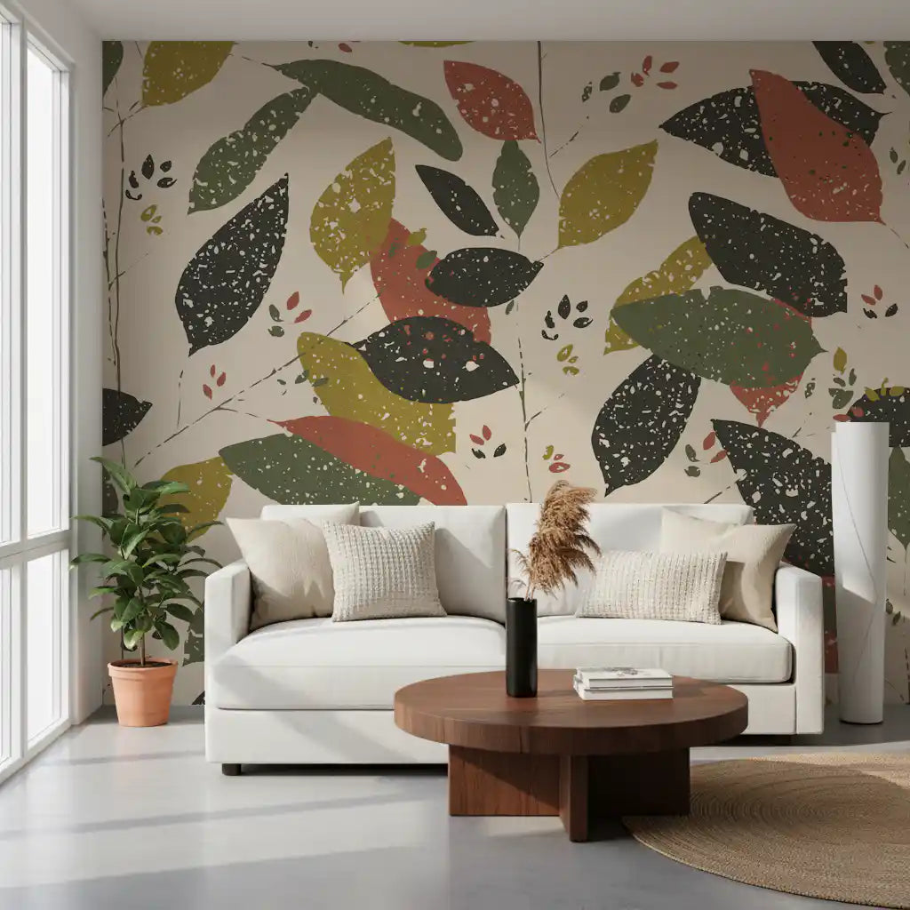 Rustic Foliage Hearthy Tones Wall Mural