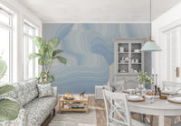 Cerulean Waves Abstract Wall Mural