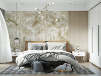 Oatmeal Mist Tuscan Forest Path Wall Mural Wall Mural