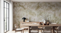 Oatmeal Mist Tuscan Forest Path Wall Mural Wall Mural