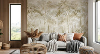 Oatmeal Mist Tuscan Forest Path Wall Mural Wall Mural