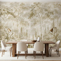 Oatmeal Mist Tuscan Forest Path Wall Mural Wall Mural