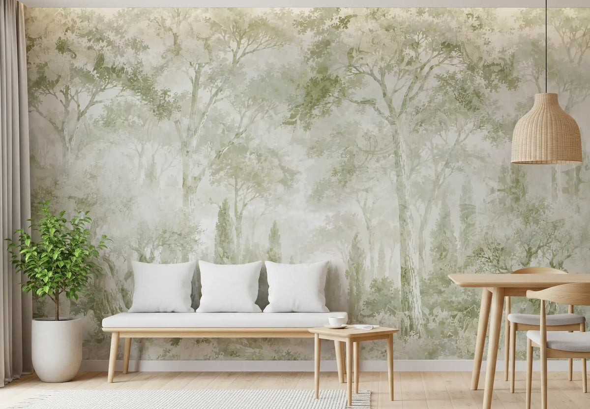 Eucalyptus Green Tuscan Forest Path Wall Mural Wall Mural