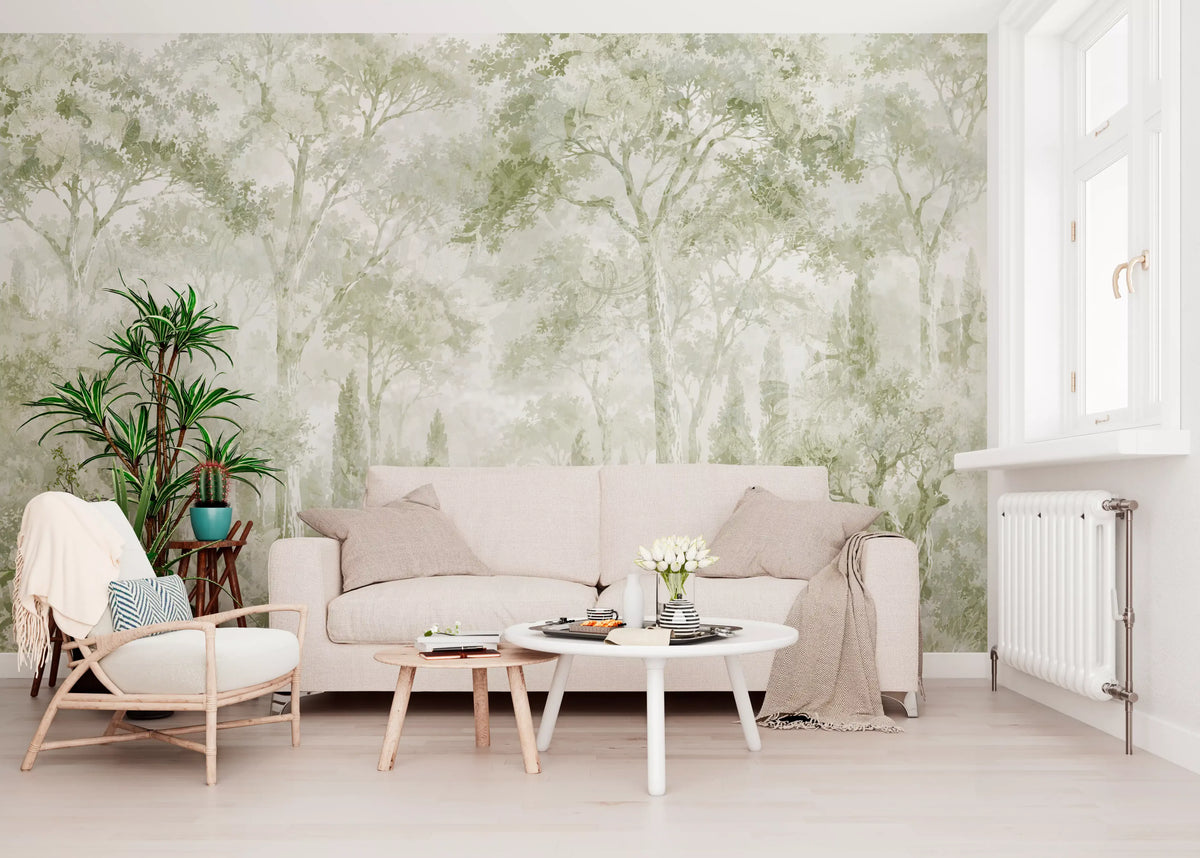 Eucalyptus Green Tuscan Forest Path Wall Mural Wall Mural