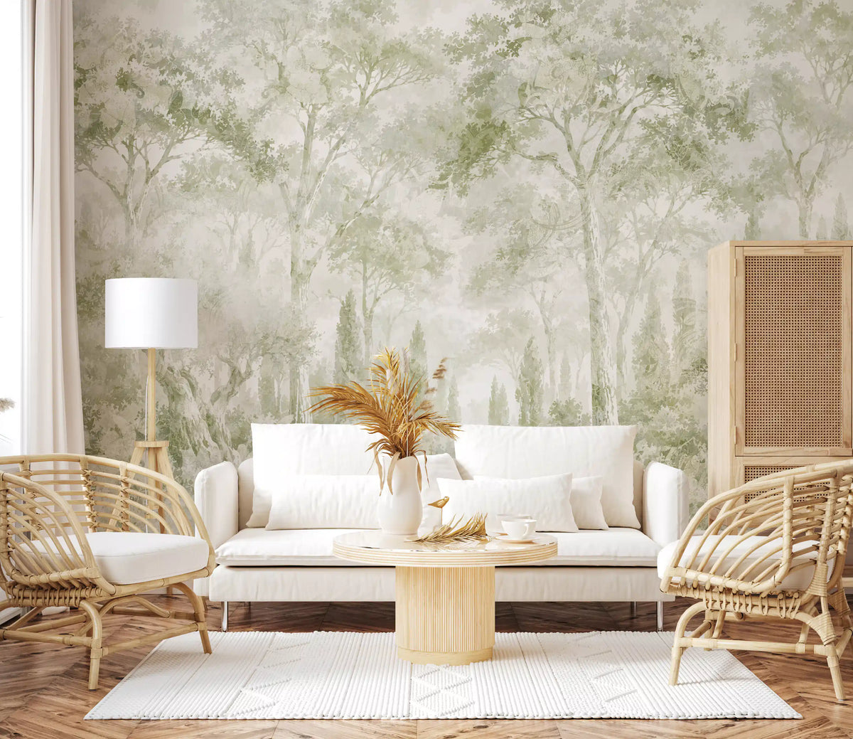 Eucalyptus Green Tuscan Forest Path Wall Mural Wall Mural