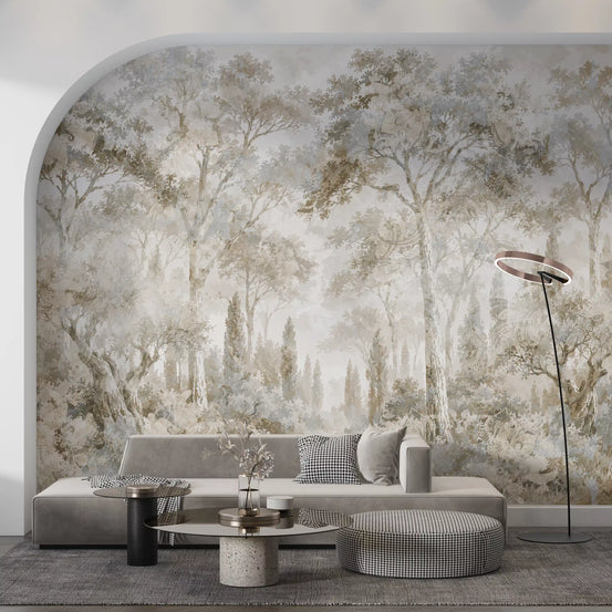 Misty Tuscan Forest Path Wall Mural Wall Mural