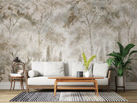 Misty Tuscan Forest Path Wall Mural Wall Mural