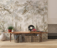 Misty Tuscan Forest Path Wall Mural Wall Mural