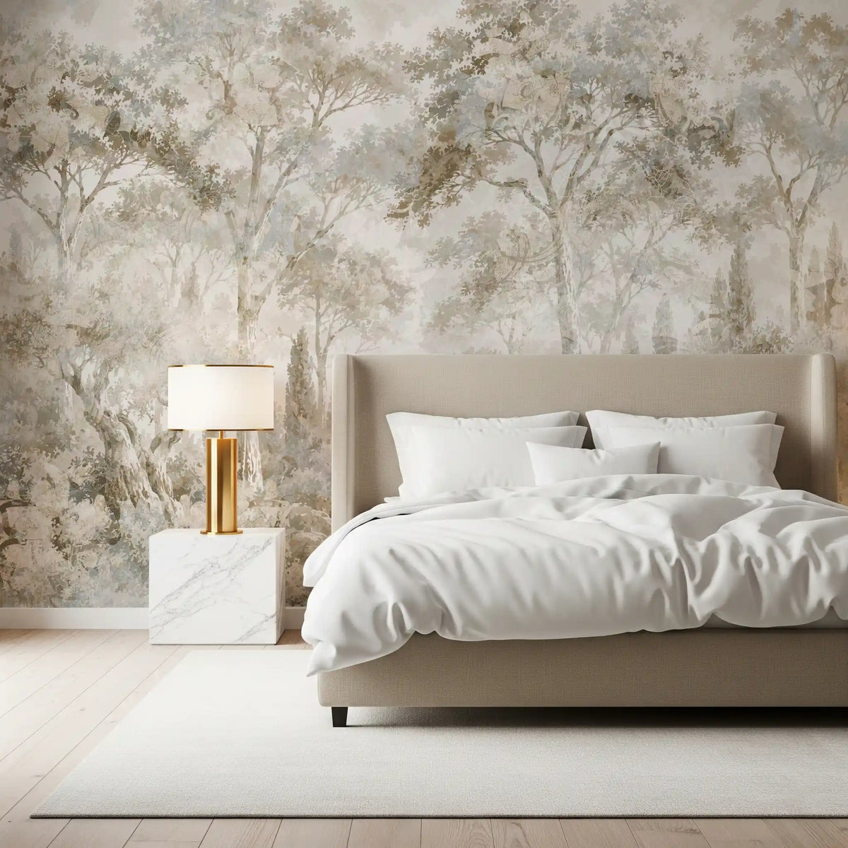 Misty Tuscan Forest Path Wall Mural Wall Mural