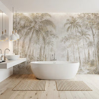 Oatmeal Mist Tropical Palm Path Wall Mural Wall Mural