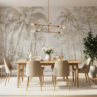 Oatmeal Mist Tropical Palm Path Wall Mural Wall Mural