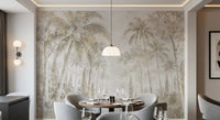 Oatmeal Mist Tropical Palm Path Wall Mural Wall Mural