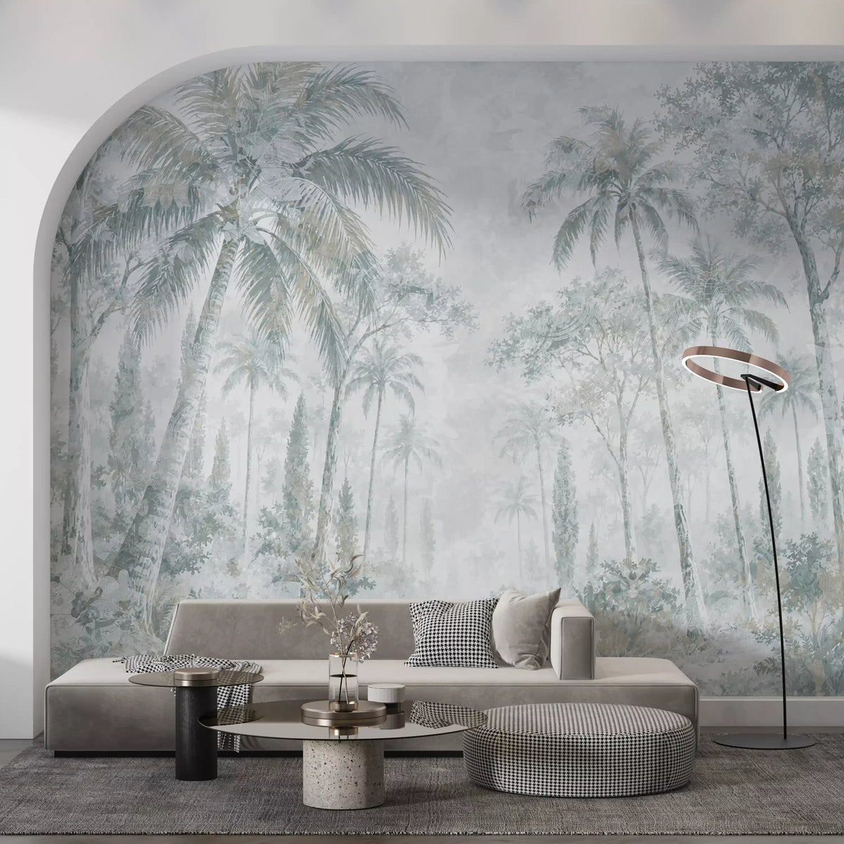 Misty Blue Jungle Path Wall Mural Wall Mural