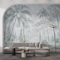 Misty Blue Jungle Path Wall Mural Wall Mural