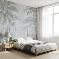 Misty Blue Jungle Path Wall Mural Wall Mural