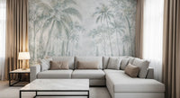 Misty Blue Jungle Path Wall Mural Wall Mural