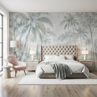 Misty Blue Jungle Path Wall Mural Wall Mural