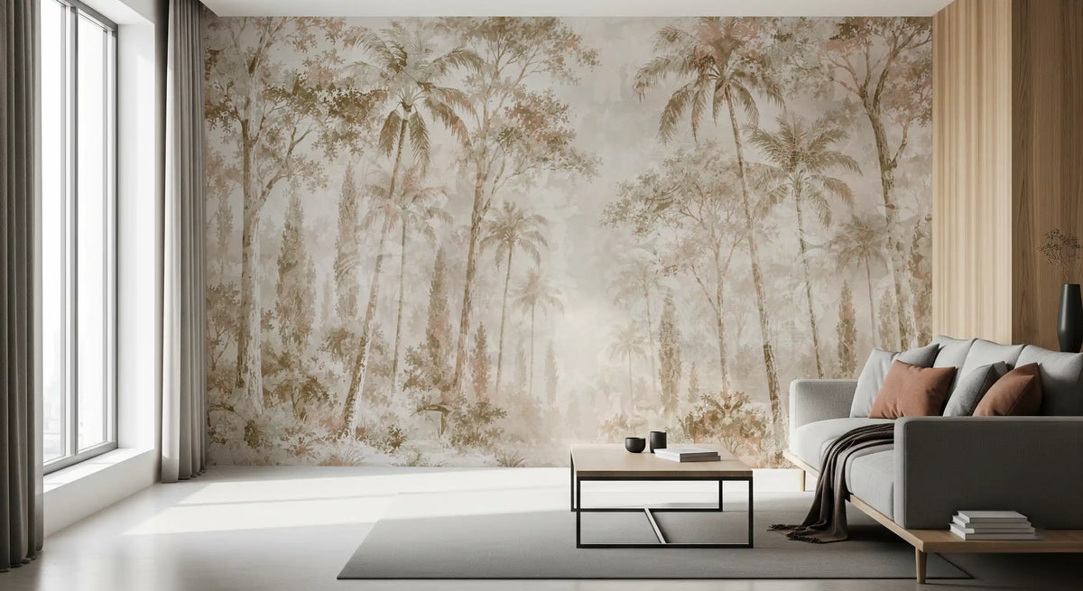 Sepia Jungle Dream Wall Mural Wall Mural
