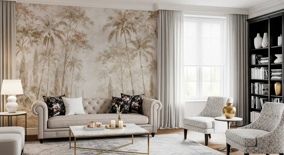 Sepia Jungle Dream Wall Mural Wall Mural