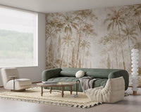 Sepia Jungle Dream Wall Mural Wall Mural