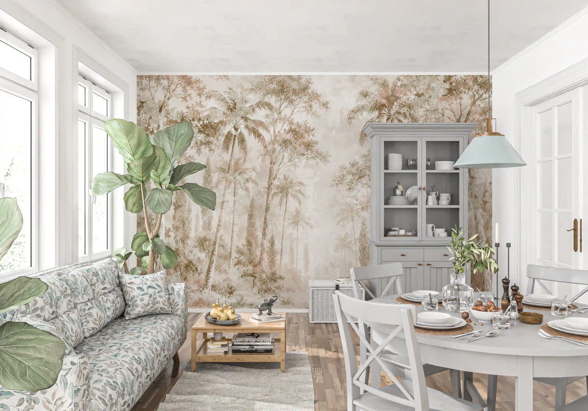 Sepia Jungle Dream Wall Mural Wall Mural
