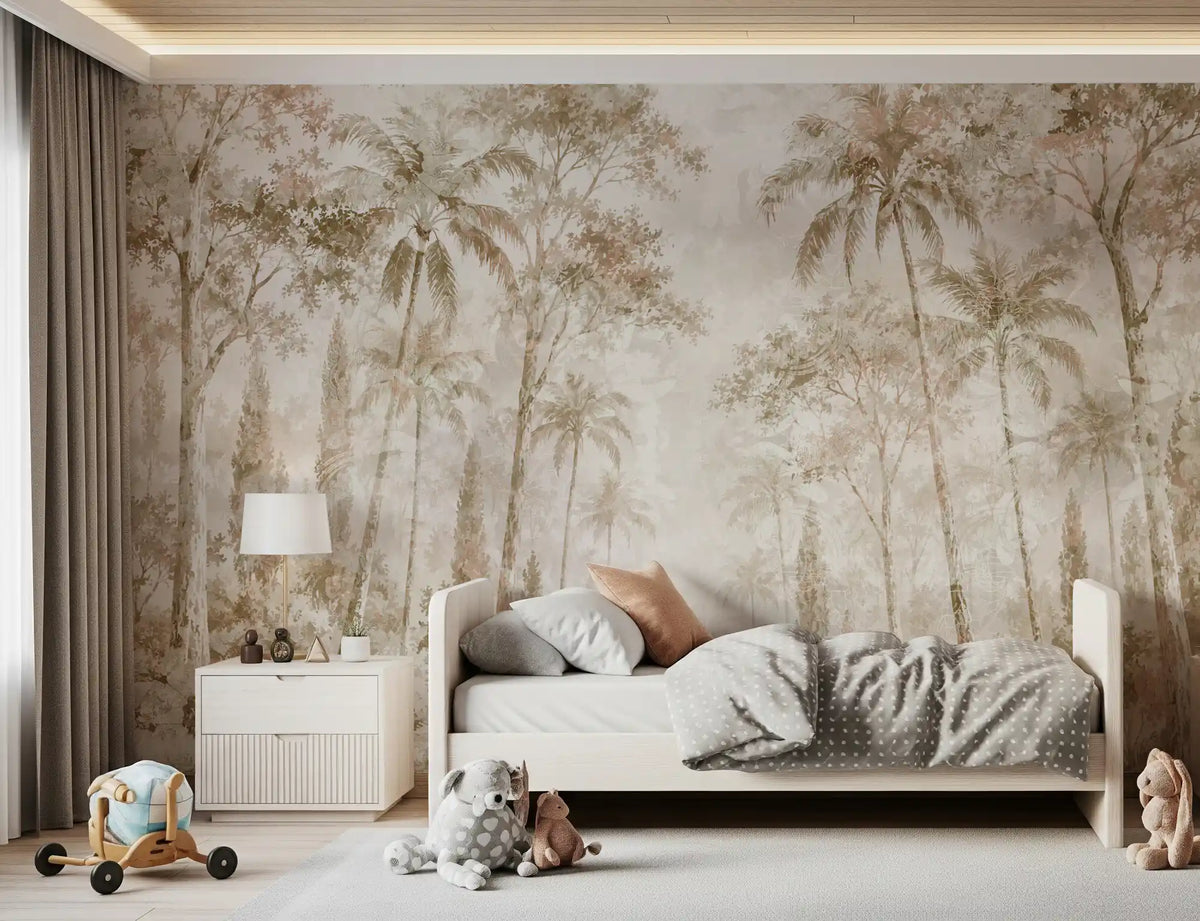 Sepia Jungle Dream Wall Mural Wall Mural