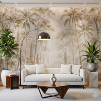 Sepia Jungle Dream Wall Mural Wall Mural