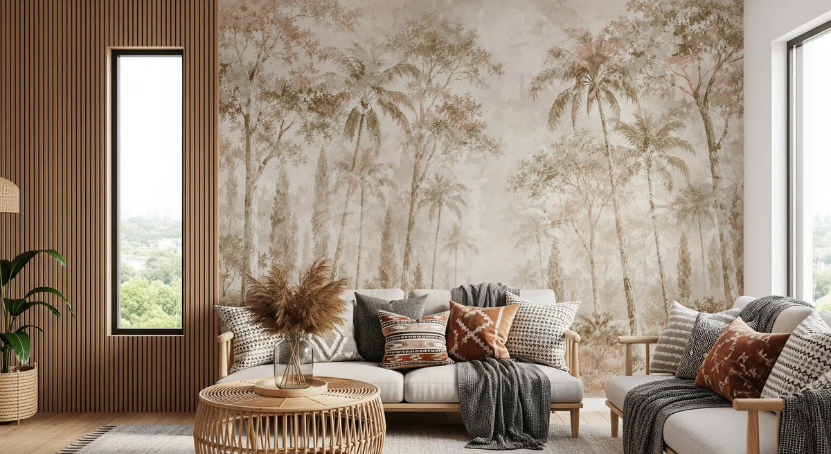 Sepia Jungle Dream Wall Mural Wall Mural