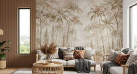 Sepia Jungle Dream Wall Mural Wall Mural