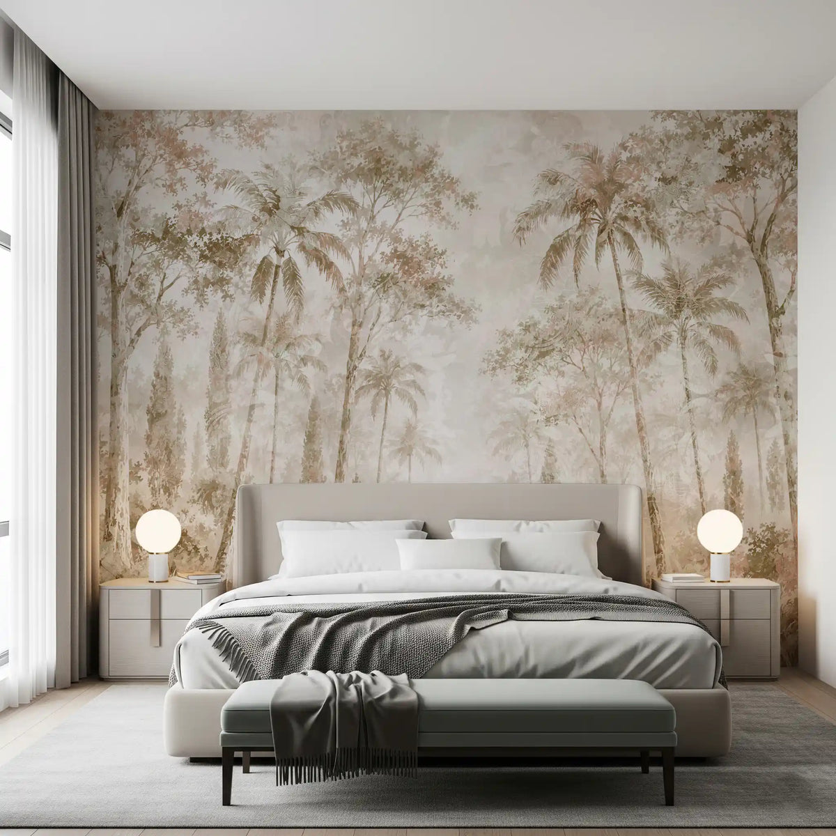 Sepia Jungle Dream Wall Mural Wall Mural