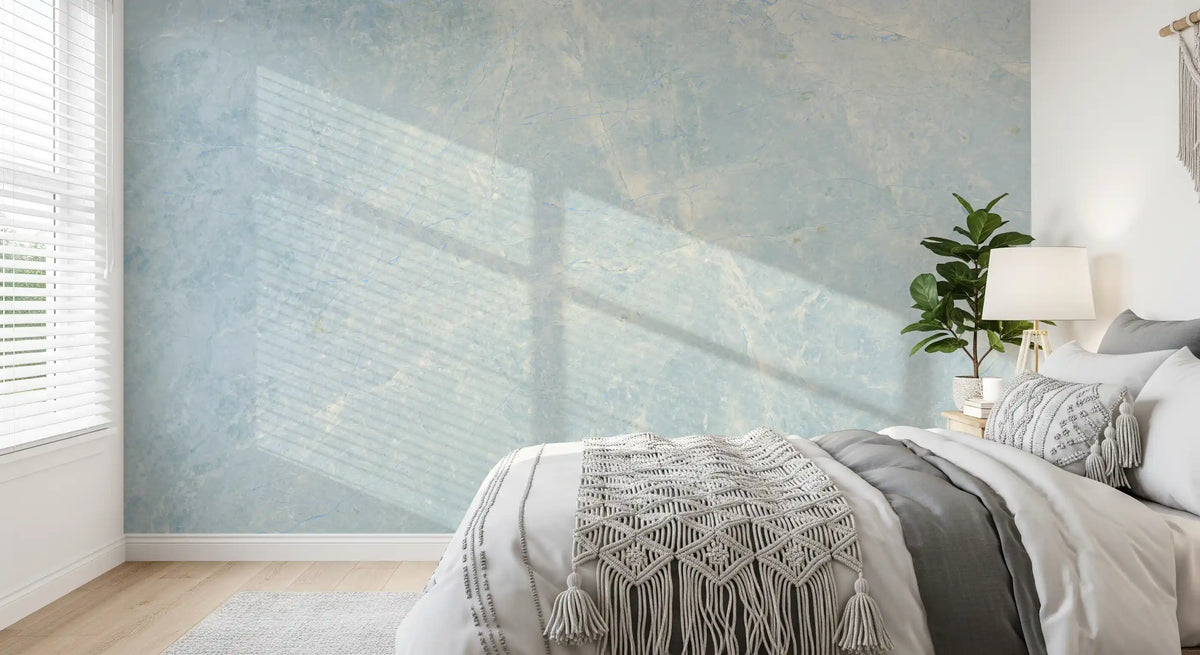 Ethereal Azure Marble Stone Wall Mural