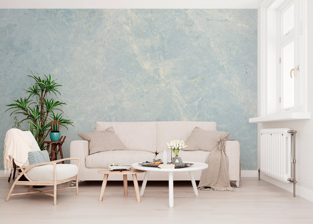 Ethereal Azure Marble Stone Wall Mural