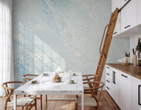 Cool Azure Marble Slab Texture Wall Mural