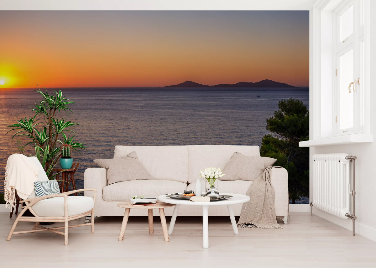 Mediterranean Sunset Horizon Wall Mural