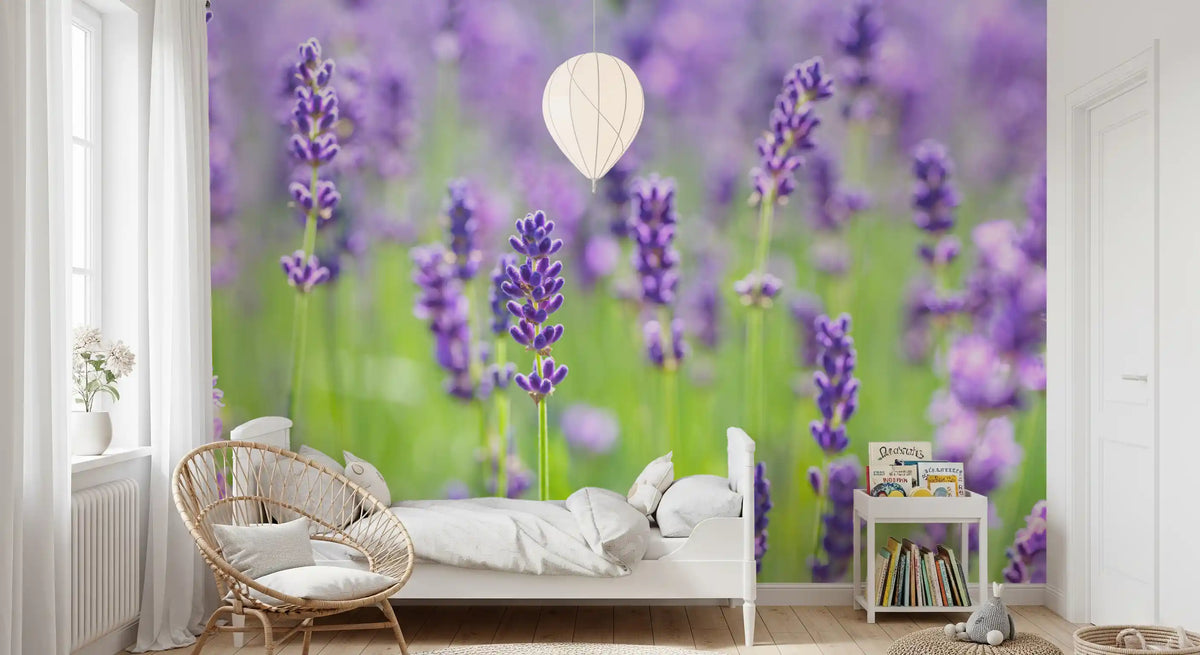 Abstract Floral Lavender Harmony Wall Mural