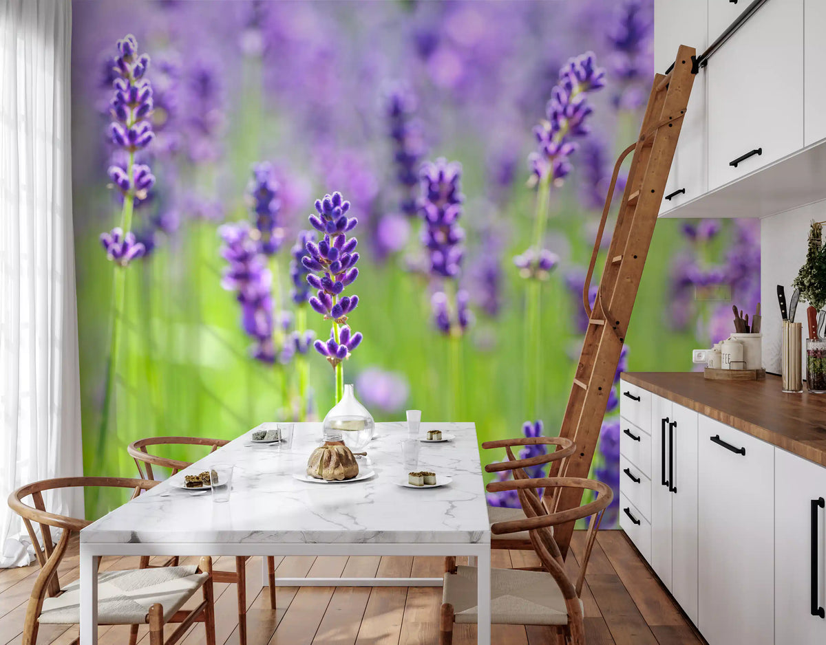 Abstract Floral Lavender Harmony Wall Mural