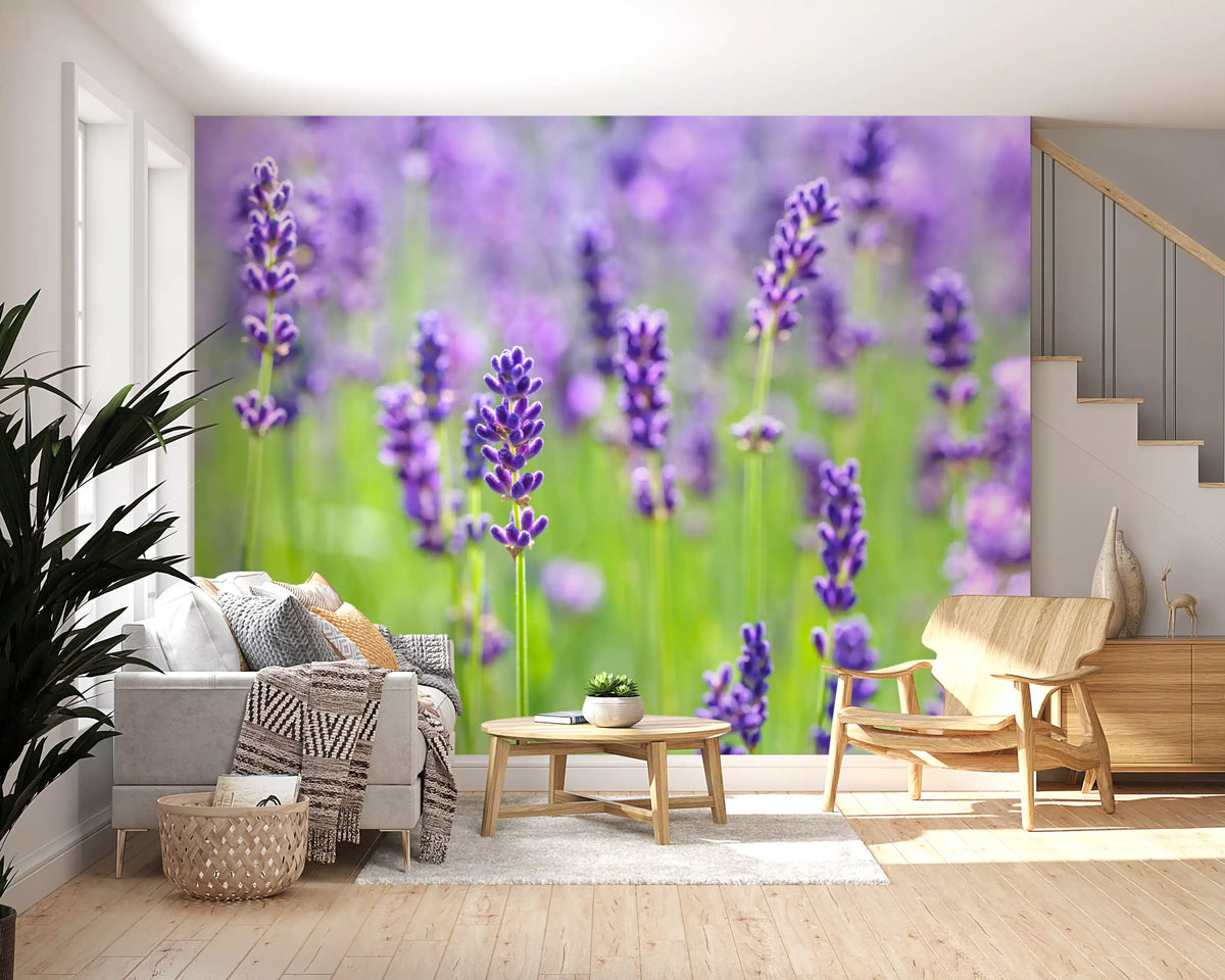 Abstract Floral Lavender Harmony Wall Mural
