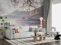 Misty Morning Mountain Vista Wall Mural