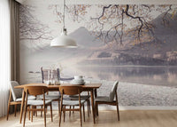 Misty Morning Mountain Vista Wall Mural