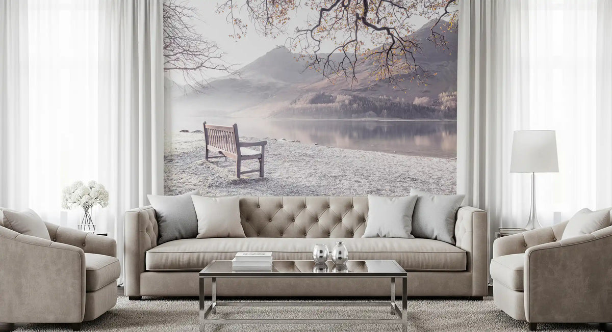 Misty Morning Mountain Vista Wall Mural