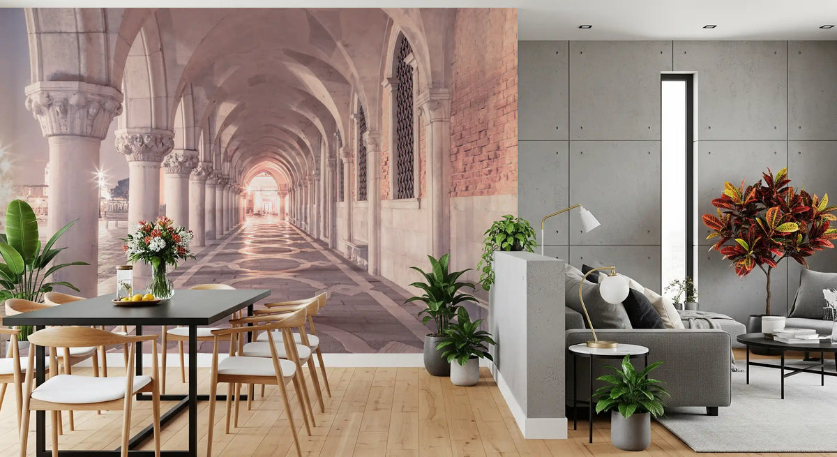 Stonework Corridor Perspective Wall Mural