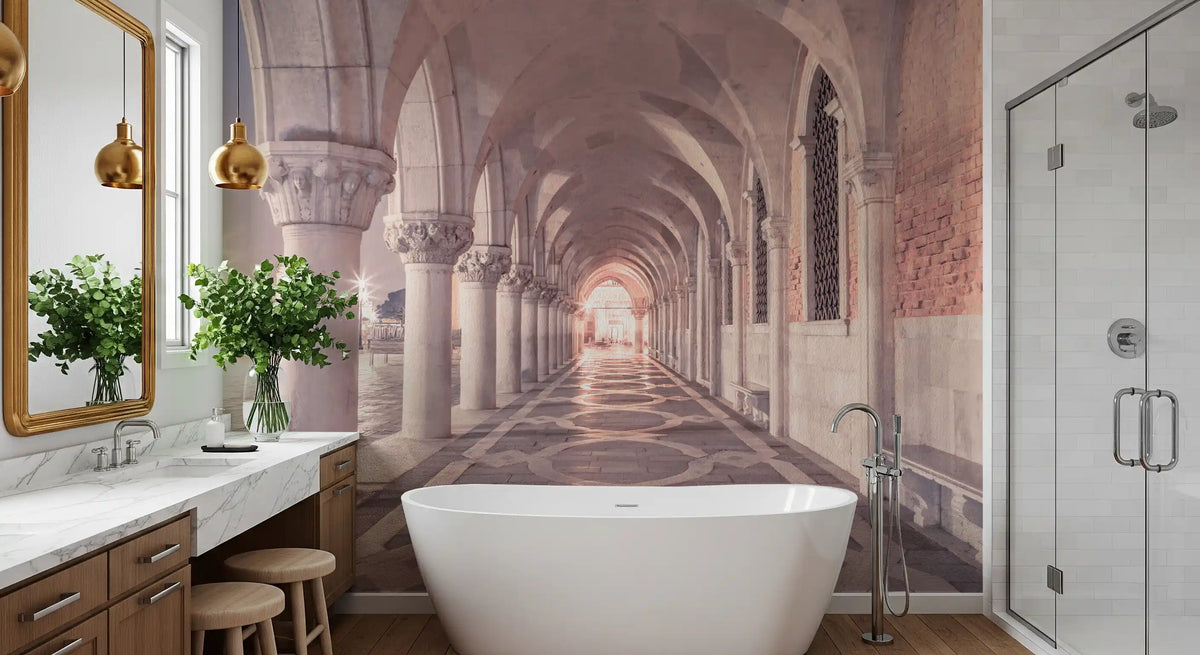 Stonework Corridor Perspective Wall Mural