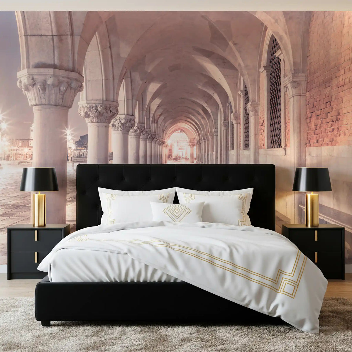 Stonework Corridor Perspective Wall Mural