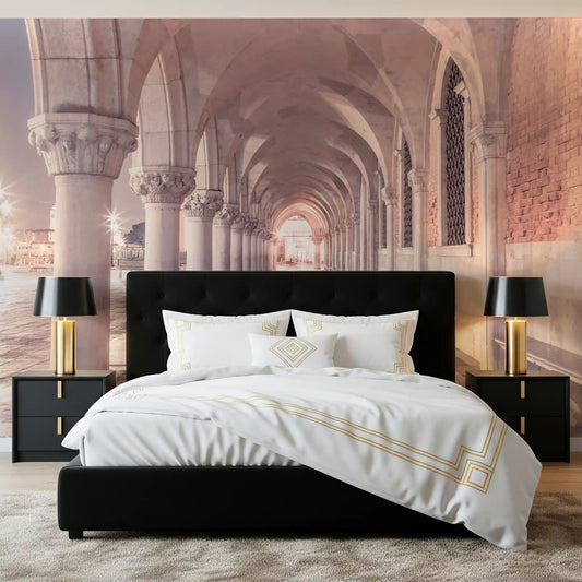 Stonework Corridor Perspective Wall Mural