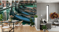Reflective Canal Waters and Gondolas Wall Mural