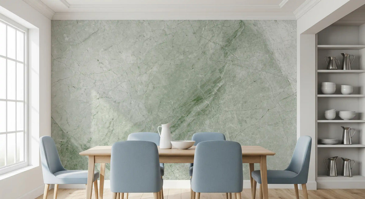 Serene Sage Marble Slab Wall Mural
