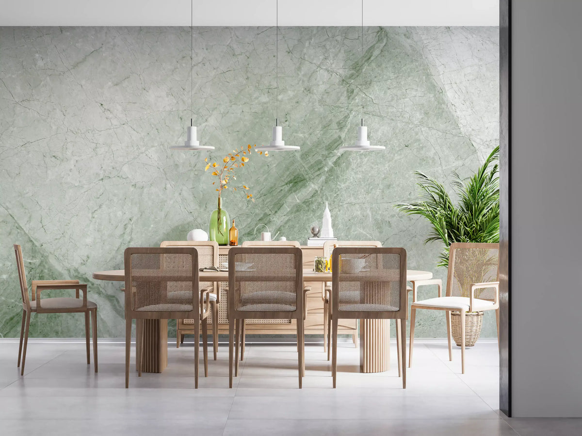 Serene Sage Marble Slab Wall Mural